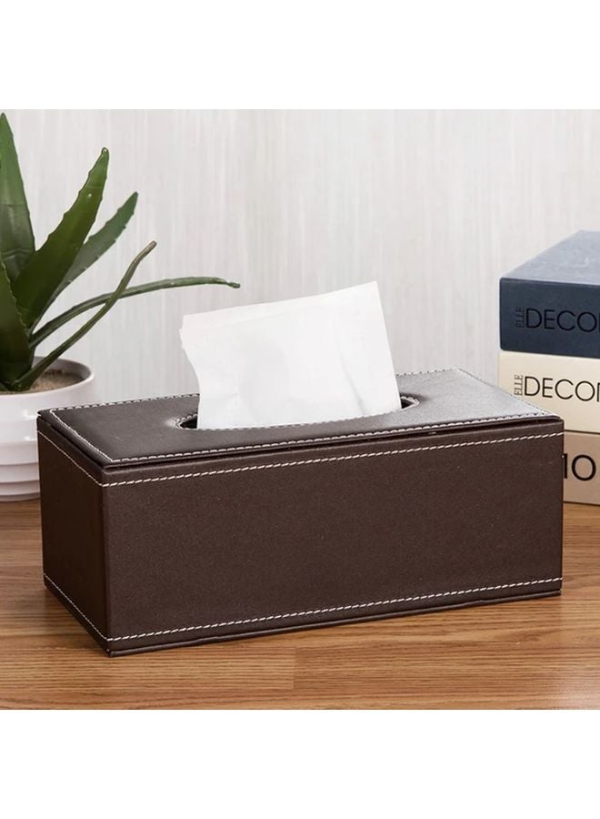 Black Leather Tissue Box Desktop Household Hotel Car Living Room Home Essential - Image 1